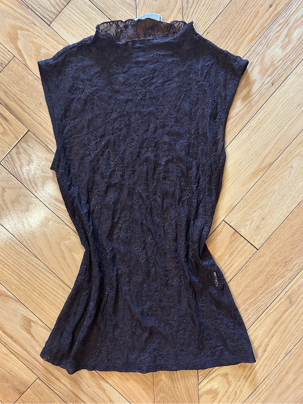 🌹5 for $50🌹Coffee Brown Lace Cap-Sleeve Top